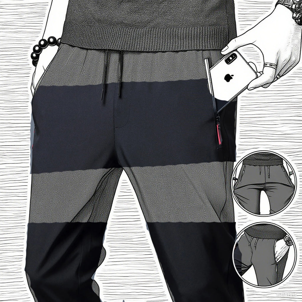 2025 NEW Men's Casual Pants Straight Slim Fit Elastic Waist Jogger Korean Classic Blue Black Gray Male Brand Trousers Plus Size