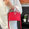 Luxury Women's Tote Bag, Chic V Shaped Stylish Pu Leather Bucket Bag, Top Cover Handbag Women Shoulder Crossbody Bag for Woman
