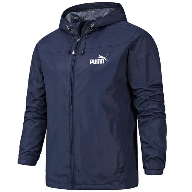 Men's Hooded Waterproof Jacket, Camping Outdoor Mountaineering Windproof Sports Lightweight Long-sleeved Jacket  Coat Breathable