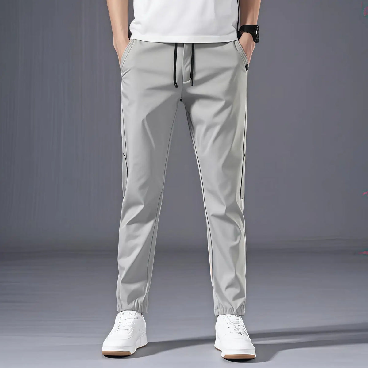 Casual Pants Men's Korean Version Summer Thin Men's New Sports Pants Loose and Versatile Trend Light Luxury Straight Trousers