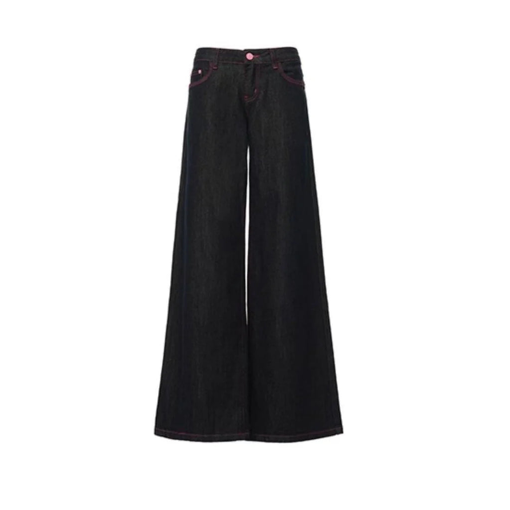 Women's Jeans Women's Pants Low Rise Flare Washed Denim Casual Summer Style Tummy Control Long Leg Straight Wide Leg
