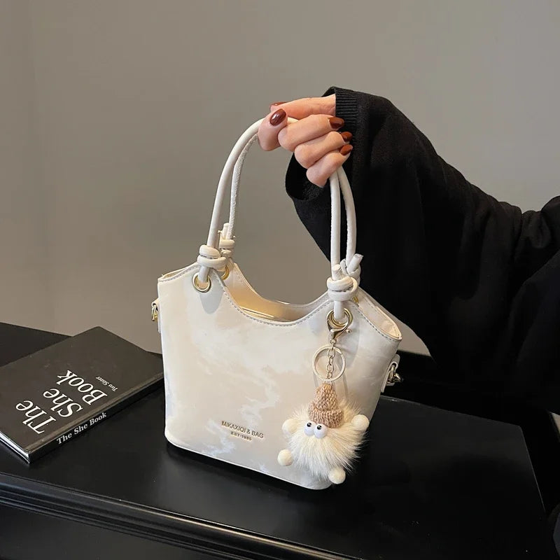 2025 New Sweet Style Zipper PU Square Women's Shoulder Crossbody Bag Solid Color Popular Commuting Fashion Small Square Bag