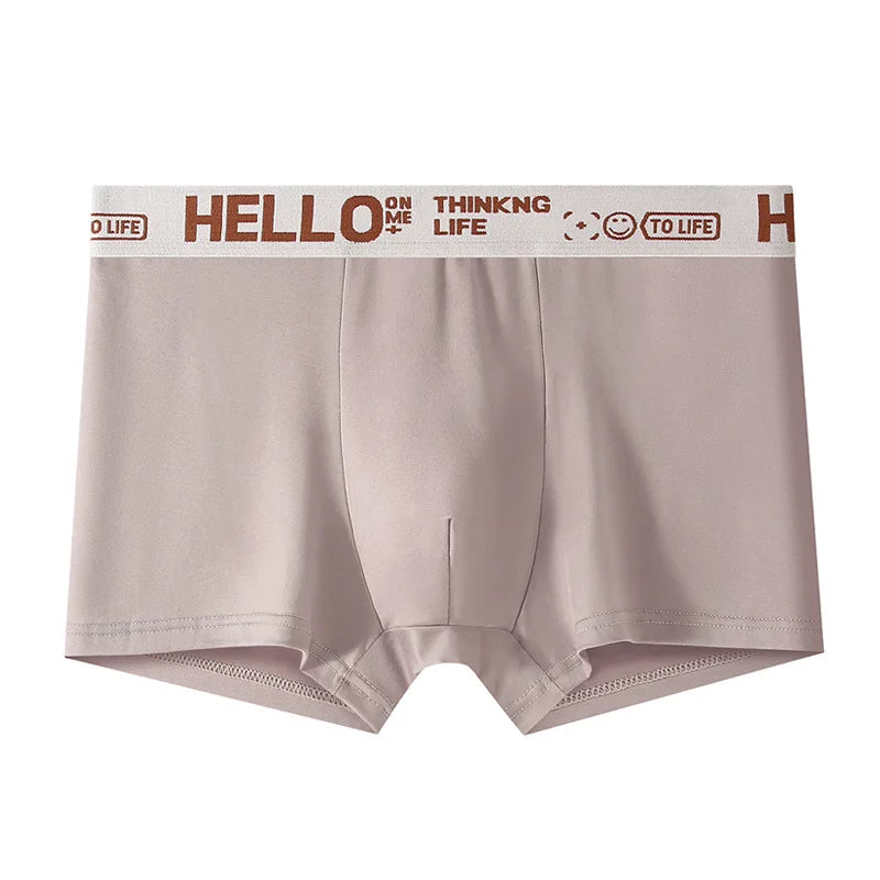 Underwear Man 2025 Briefs mid-waist loose XXXXL underpants hello letter summer confortable men's boxer brief
