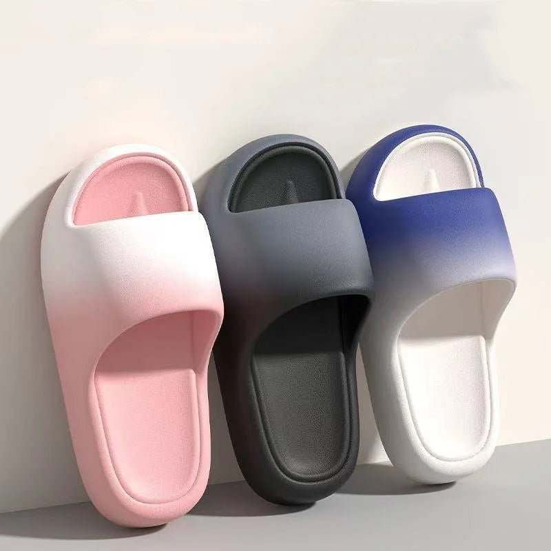 Gradually Change Thick Bottom, Soft Slippers for Men and Women in Summer Bathroom Non-slip and Deodorant Sandals for Home Wear