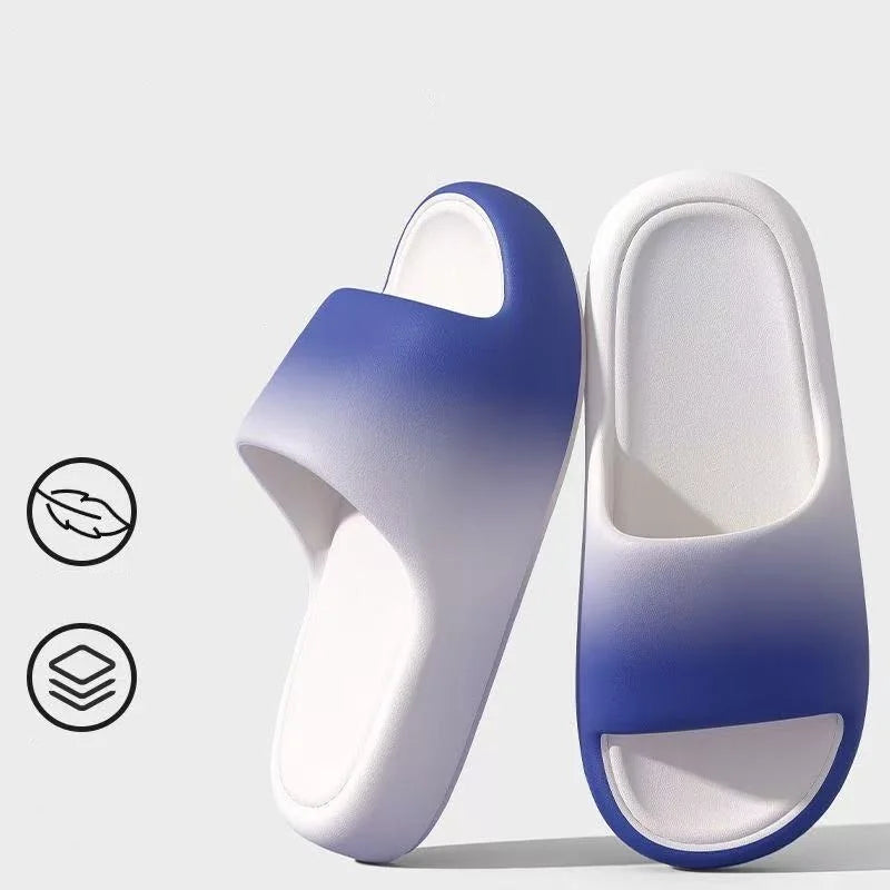 Gradually Change Thick Bottom, Soft Slippers for Men and Women in Summer Bathroom Non-slip and Deodorant Sandals for Home Wear