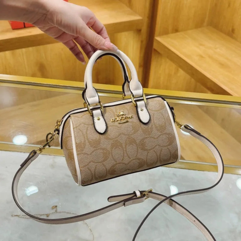 Vintage Luxury Mini Boston Bag Classic Versatile Crossbody Shoulder Bag For Women Elegant Women's Handbag Mobile Phone Bag