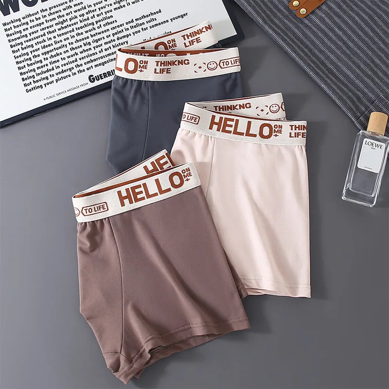 Underwear Man 2025 Briefs mid-waist loose XXXXL underpants hello letter summer confortable men's boxer brief