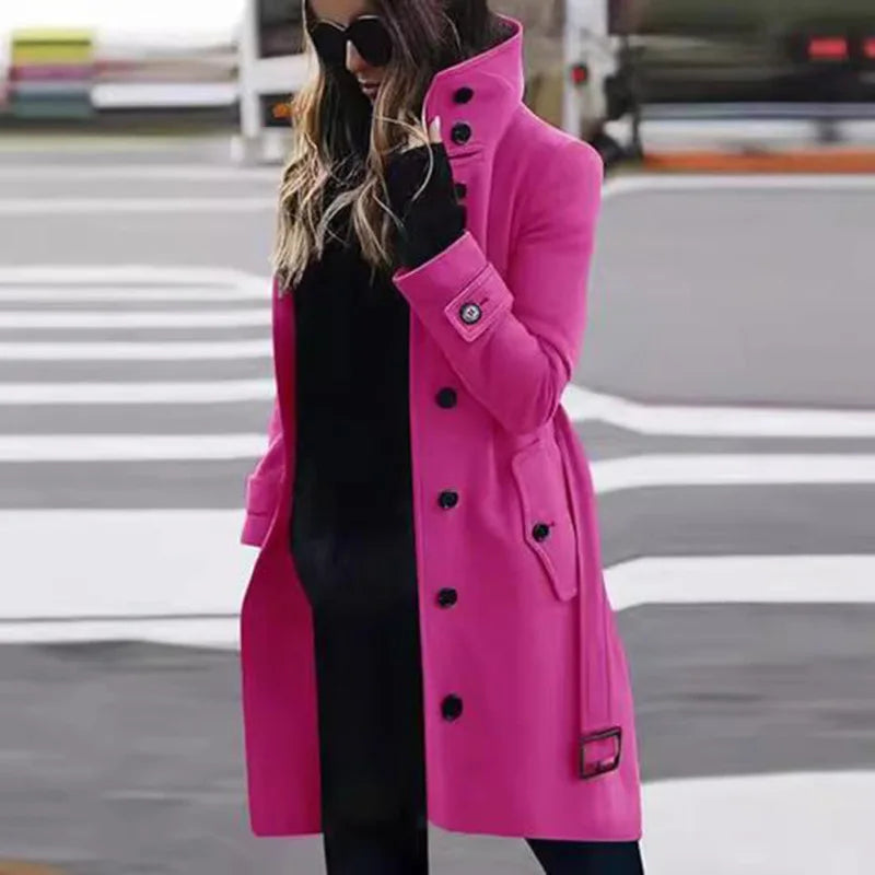 Slim Fit Wool Blend Women's Coat