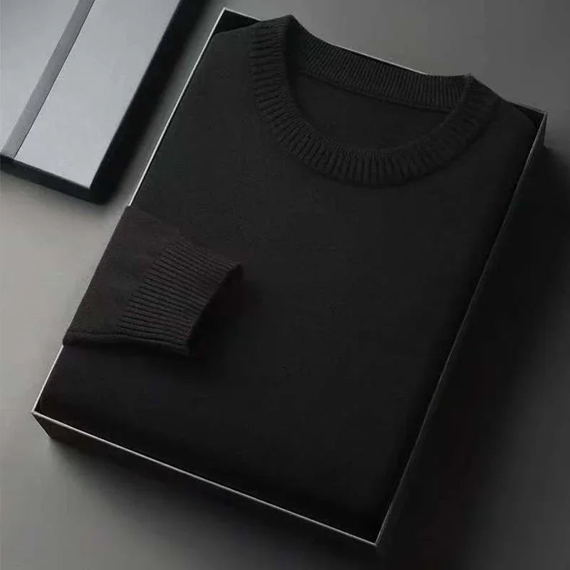 Men's Classic Crewneck Knit Pullover Sweater Long Sleeve Soft Casual Lightweight Solid Color Softwear for Men