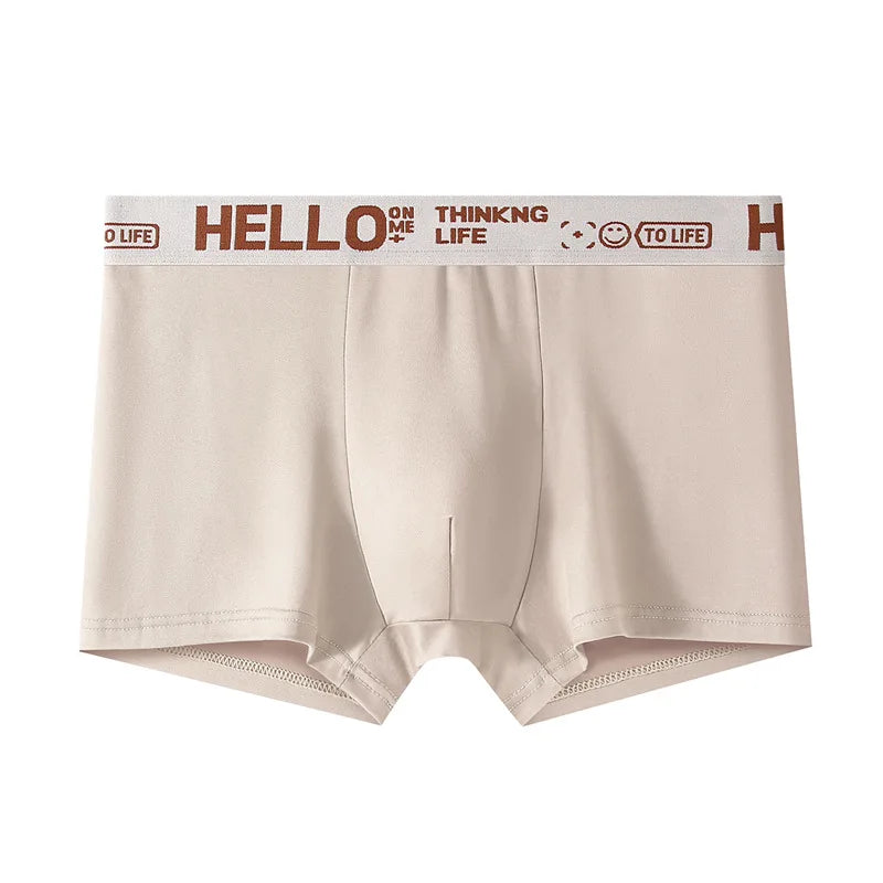 Underwear Man 2025 Briefs mid-waist loose XXXXL underpants hello letter summer confortable men's boxer brief