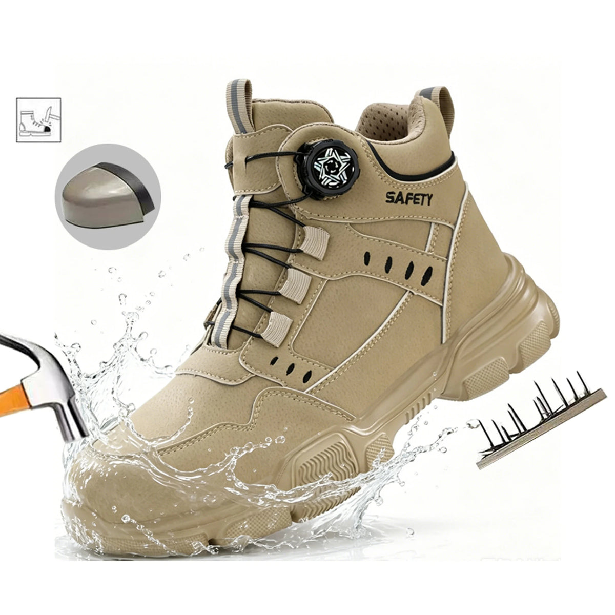 Factory Grade Men's Safety Shoes Comfort Men's Work Shoes Indestructible Puncture Proof Light Outdoor Work Boots