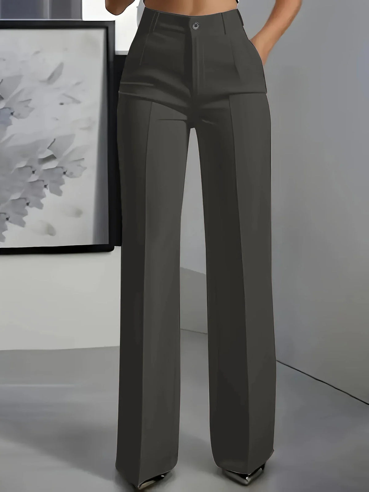New 2026 Women's High-Waisted Draped Straight-Cut Suit Pants Simple European American Cross-Border Fashion for Women Suit Pants