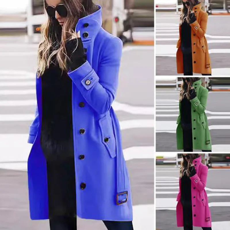 Slim Fit Wool Blend Women's Coat