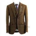 Classic Business Men's Suit Tweed Wool Herringbone Jacket Vest Pants 3 Piece Sets Man Party Tuxedo Attire Man Marriage Clothing